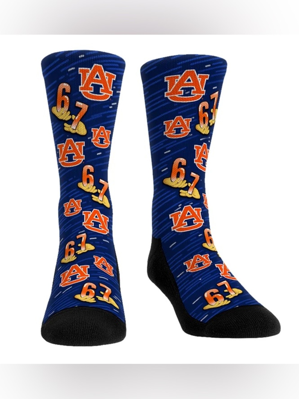 AUBURN TIGERS SIX SEVEN ALL-OVER Rock'em Socks Sz.L/XL